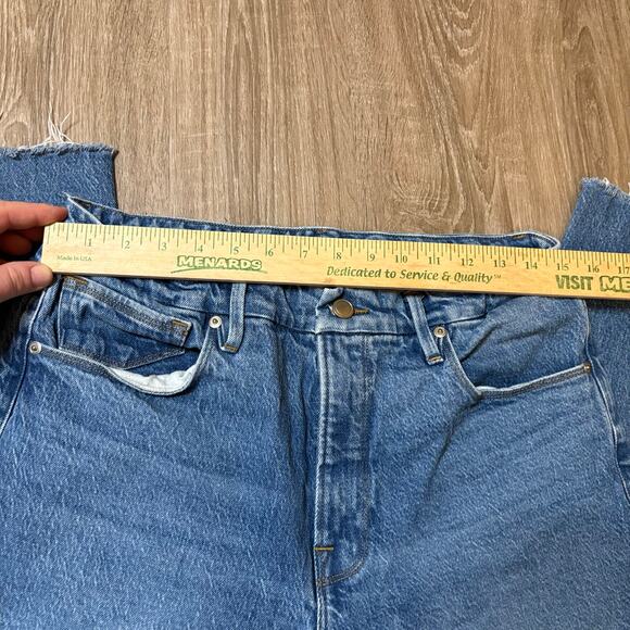 Good American Raw Hem Crop Jeans β’ Size 12 β’ 31W β’ Blue CC602TNA - Picture 6 of 8